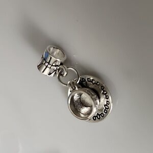 TEA Cup Coffee Charm for Charm Bracelet Silver tone Tibeten alloys